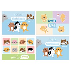 YOUNGART LIKE IT動物印花封面可撕式素描本 4入, 345 x 248 毫米, 40張