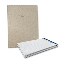 KKOMKKOMI 黏土活頁夾 A5 + 便條紙 2入, 米色(活頁夾), 白色(便條紙), 1套