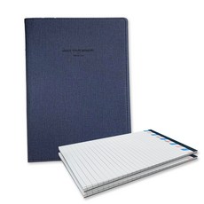 KKOMKKOMI A5黏土活頁夾 + 2入便條紙, 海軍藍(活頁夾), 白色(便條紙), 1套