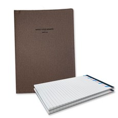 꼼꼬미 클레이 바인더 A5 + 메모패드 2p, 브라운(바인더), 화이트(메모패드), 1세트