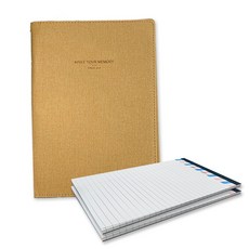 KKOMKKOMI A5黏土活頁夾 + 2入便條紙, 黃色(活頁夾), 白色(便條紙), 1套