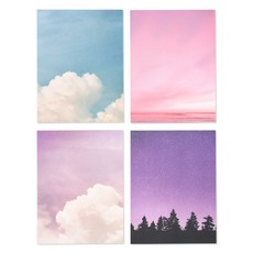 모노라이크 필링 ver 2 메모지 4종 세트, 오늘날씨맑음 + 하늘그리고바다 + 보랏빛구름 + 별이빛나는밤, 100매, 1세트