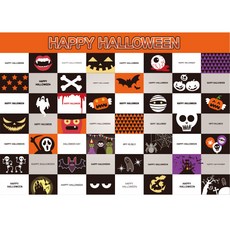 파티공구 할로윈 포토존 현수막 가로형, 혼합색상