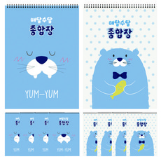 Youngart 水獺封面直式筆記本 26張 隨機出貨, 混色, 10本