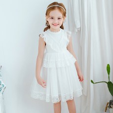 Noble Angel 女童康康蕾絲夏季連身裙 No 355