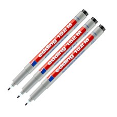 edding OHP極細馬克筆 152m, 黑色的, 3個