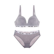 윙크핑크 심플 와이어리스 코튼 브라 팬티 세트
