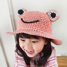 Woojooi 青蛙造型草編圓頂帽