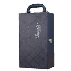 KONG 高級花紋葡萄酒雙瓶盒, 藍色, 1個