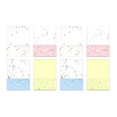 4種帶心的手工韓國紙文具套組, 混色, 2套