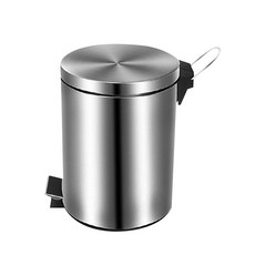 質感風格不鏽鋼腳踏式垃圾桶 5L, 混色, 1個