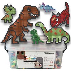 Brick World 趣味玩樂 大容量彩色奈米積木 All-in-one 第7彈 恐龍組合包 + 6種基本圖案組, 混合顏色, 1個
