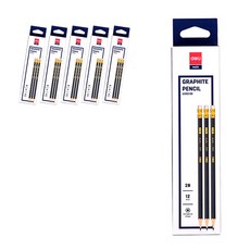 deLi 學生橡皮擦型2B鉛筆 EU20200 12入, 深藍, 6個