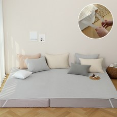 tacca tacca 純棉顏料染五感家庭鬆緊帶床墊, 迷霧灰