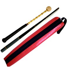 Saehwa國樂器 高級長鼓 大竹根弓槌 + 烏竹四物烈槌 + 高級紅色鼓盒, 混合色, 1個