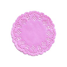 Donna&deco Lila 蕾絲花邊紙 圓形 8.8cm, 煙燻粉, 500個