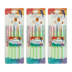 조르조네 솔리드 수채화 붓 연두색 4p, 17.5cm, 19cm, 18cm, 16.5cm, 3세트