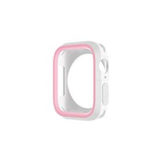 비쉐르 트랜디 타임 애플 워치 시리즈 5 44mm 실리콘 케이스, 화이트핑크, 1개