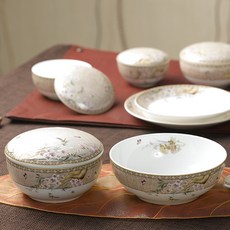 HANKOOK CHINAWARE 印花陶瓷餐碗 6入組, 混色, 混合套裝, 1組