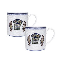 韓國陶瓷 五餅二魚 馬克杯, 混合色, 2個