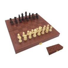折疊式高級皮革西洋棋桌遊套組, 混合顏色, 1個
