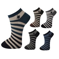 BEVERLY HILLS POLO CLUB 男款條紋踝襪 5雙