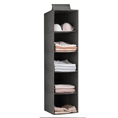 Market Pio 居家衣櫃吊掛式5層收納袋 灰色, 1個