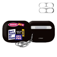 TRYCOZY 3D曲面設計貼片 AirPods Pro 耳機鑰匙圈硬殼 + 防鐵粉貼紙, 單一商品, 01 001, 1組