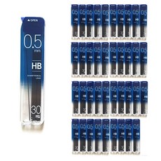 韓國鉛筆 自動鉛筆芯 HB, 0.5mm, 1200個, 30入