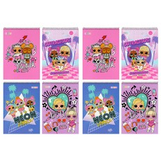 엘오엘서프라이즈 왕 종합장 4종 x 2p 세트, 핫핑크, 라이트핑크, 블루, 바이올렛, 1세트