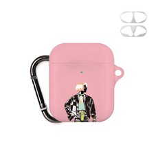 GOOSPERY Mercury 里昂鑰匙圈設計 AirPods 保護殼 + 防鐵粉貼紙, 單一商品, 帥氣瑪蒂達, 1個