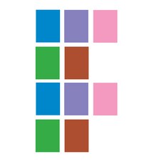 Daewon Woodboard 彩色EVA泡棉 3T 490 x 330 mm, 藍色, 紫色, 深粉紅色, 綠色, 棕色, 10個