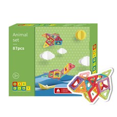 맥플레이 타사제품 호환 자석블럭 애니멀세트 87p, 혼합색상, 1개