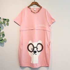 이얀 안경곰 면수유 임부원피스