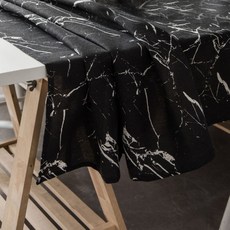 마켓피오 주방 대리석느낌 식탁매트, 블랙, 140 x 200 cm