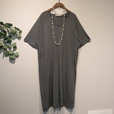 이얀 잔 스트라이프 수유 임부원피스