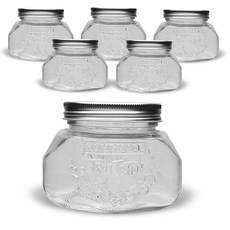 mir Mglass 手工製作 500 玻璃儲存瓶, 430ml, 6個