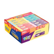 deLi 彩色橡皮擦 9p x 4 件套 E3045, 藍色、粉色、黃色、綠色, 1套