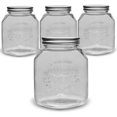 Mirkorea Mglass 自製玻璃儲存瓶 900, 880ml, 4個