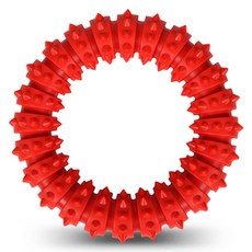 DING DONG PET 寵物潔牙除垢鉚釘造型環玩具 L號, 紅色的, 1個