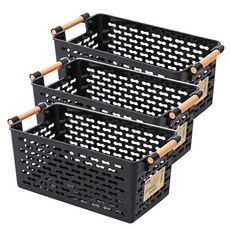 Block Mart廚房整理籃 多功能籃 3個, 黑色