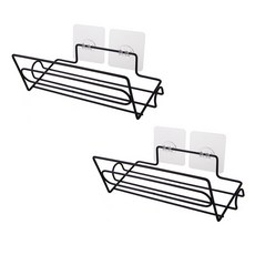 黏貼式廚房紙巾架, 黑色的, 2個