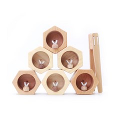 Miso Toy 木製筷和蜂窩玩具, 混色