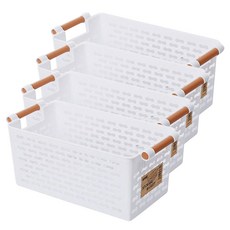 Block Mart 廚房整理籃 多用途收納籃 4入, 白色, 4個