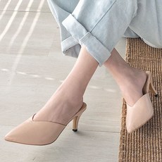 RABLE V字尖頭高跟拖鞋, 粉色, 225mm