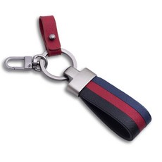 무에뜨 소가죽 심플 자동차 키링, 1개, 레드