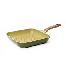 FOUR SEASONS 感應方形煎鍋 橄欖綠, 周長 27.2cm x 高 5cm x 長 47cm, 1個