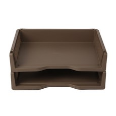 桌上型托盤文件整理盒 2個, 棕色的, 第一階段