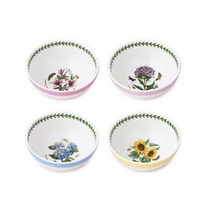 PORTmeIRION 波特玫琳恩 Botanic Garden Terrace 深碗 14cm 4件組 HMC, 杜鵑花,美國石竹,繡球花,向日葵, 4個