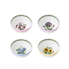 PORTmeIRION 波特玫琳恩 Botanic Garden Terrace 深碗 12cm 4件組 HMC, 杜鵑花,美國石竹,繡球花,向日葵, 1套
